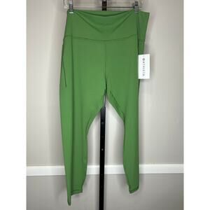 Athleta Transcend Stash Tight Leggings Green 3X High Rise Pockets NWT